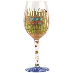 Beach Girl Wine Glass