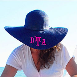 Personalized Navy Adult Floppy Hat