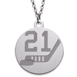Sterling Silver Personalized Hockey Disc Necklace