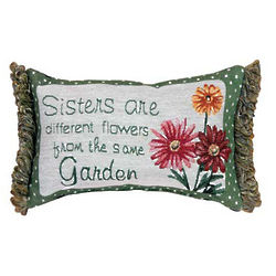 Sisters from Same Garden Word Pillow