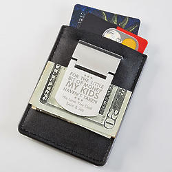Dad's Personalized Zippo Money Clip and Credit Card Case