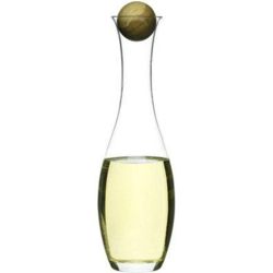 Blown Glass Wine and Water Carafe with Oak Stopper
