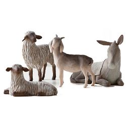 4 Christmas Manger Animal Figurines