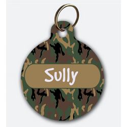 Camouflage Green Pet ID Tag
