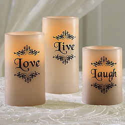 Live, Laugh, Love LED Candles