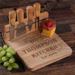 Personalized Wood Cheese Board with Tools