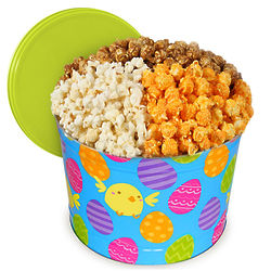 2 Gallons of People's Choice Mix Popcorn in Easter Tin