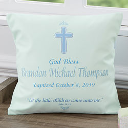 Personalized Baby Baptism Decorative Cross Pillow