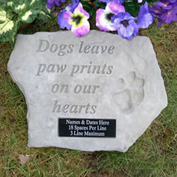 Dogs Leave Paw Prints Personalized Memorial Stone