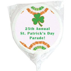 St. Patrick's Day Bunting White Swirl Personalized Lollipops