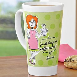 Just Keep Me Caffeinated Latte Mug