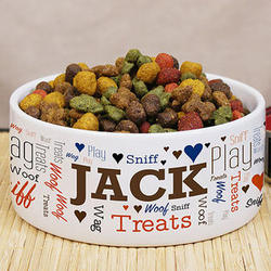 Personalized Pet Word Art Bowl