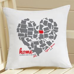 Personalized State of the Heart Throw Pillow