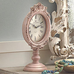 Pink Pedestal Table Clock