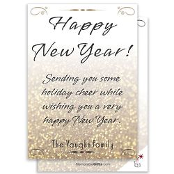Personalized Golden New Year Greeting Cards