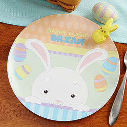 Kid's Personalized Happy Easter Bunny Plate