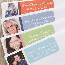 Personalized Simple Stripes Photo Return Address Labels