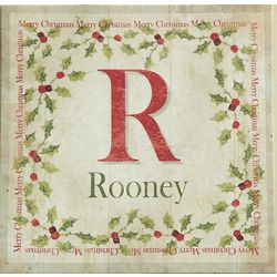 Personalized Family Initial and Name Holly Canvas
