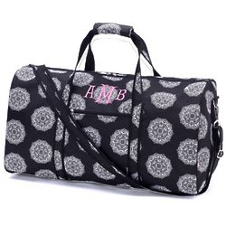 Personalized Black Maddie Large Duffel Bag