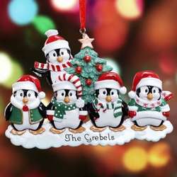 Personalized Penguin Family Ornament