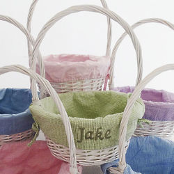 Personalized White Wicker Easter Basket