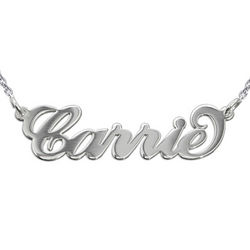 Sterling Silver 'Carrie' Style Name Necklace with Rollo Chain