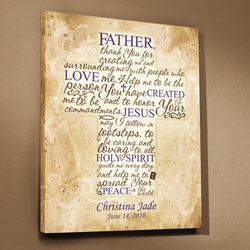 Personalized "Thank You for Creating Me" Cross Canvas