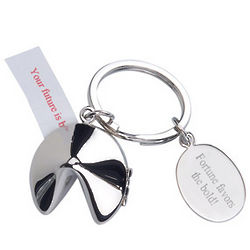 Personalized Silver Fortune Cookie Key Chain