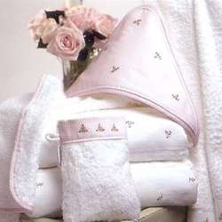 Baby's Rosebuds Hooded Towel and Mitt Set