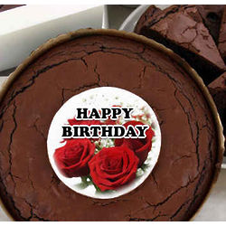 Brownie Cake with Birthday Roses Graphic