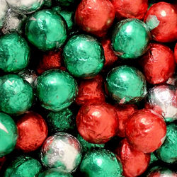 Christmas Colors Foil Wrapped Milk Chocolate Balls