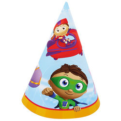 8 Super Why! Cone Party Hats