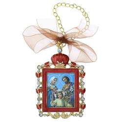 Red Holy Family Faberge Ornament