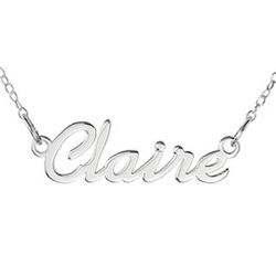Contemporary Script Sterling Silver Name Necklace