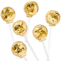 6 Real Gold Leaf Embedded Lollipops