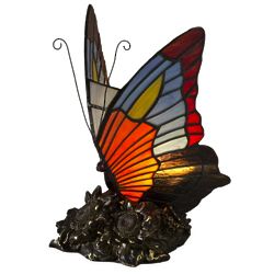 Tiffany-Style Stained Glass Butterfly Lamp
