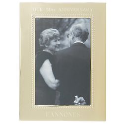 Personalized Anniversary Small Gold-Tone Beaded Picture Frame
