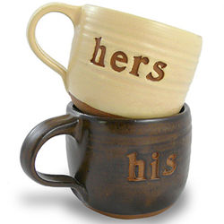 His and Hers Handmade Ceramic Mugs
