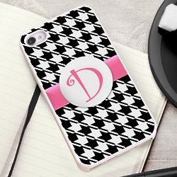 Houndstooth iPhone Case with White Trim