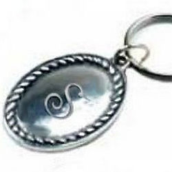 Personalized Pewter Oval Key Chain