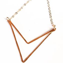 Sari Double Triangle Rose Gold Necklace