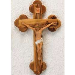 Olivewood Crucifix with Painted Corpus