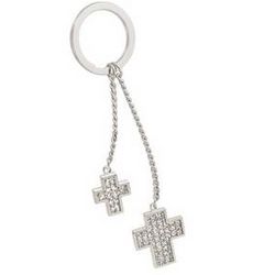 Double Cross Glitter Key Chain