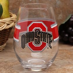 Ohio State Buckeyes Stemless Glass