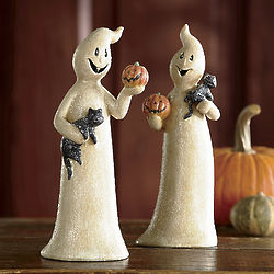 Set of 2 Friendly Ghosts Figurines