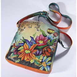 Hand Painted Adoring Flowers Bag