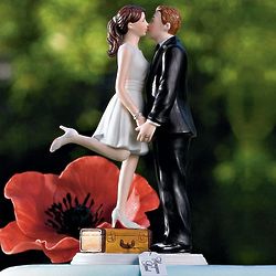 A Kiss and We're Off Cake Topper Figurine