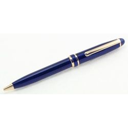 Engraved Classic Blue Pen with Gold Accents