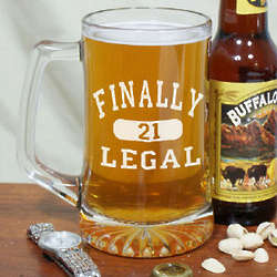 Finally Legal 21st Birthday Glass Mug