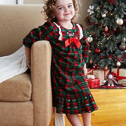 Personalized Girl's Holiday Plaid Nightgown